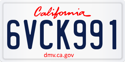 CA license plate 6VCK991