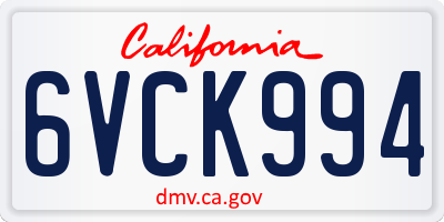 CA license plate 6VCK994