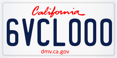 CA license plate 6VCL000