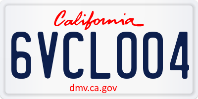CA license plate 6VCL004