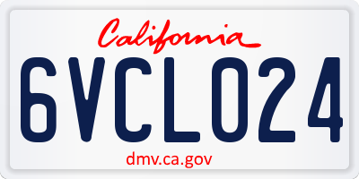 CA license plate 6VCL024