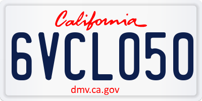 CA license plate 6VCL050