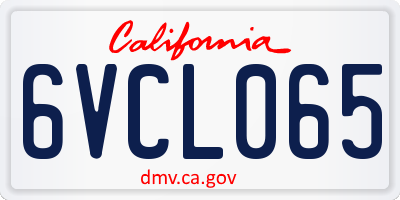CA license plate 6VCL065