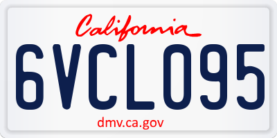 CA license plate 6VCL095