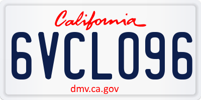 CA license plate 6VCL096