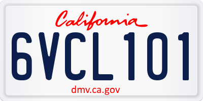 CA license plate 6VCL101