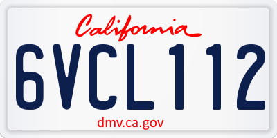 CA license plate 6VCL112