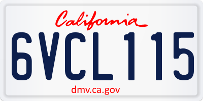 CA license plate 6VCL115