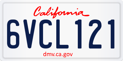 CA license plate 6VCL121