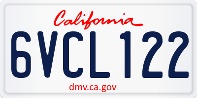 CA license plate 6VCL122