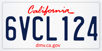 CA license plate 6VCL124