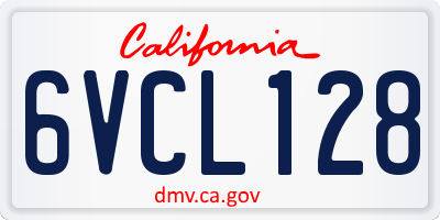 CA license plate 6VCL128
