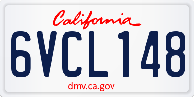 CA license plate 6VCL148