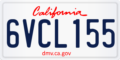 CA license plate 6VCL155