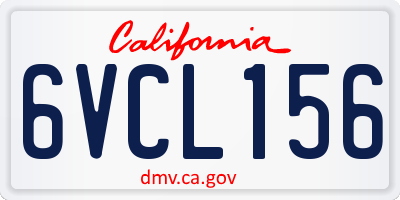 CA license plate 6VCL156