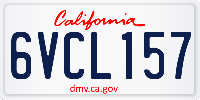 CA license plate 6VCL157