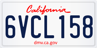 CA license plate 6VCL158
