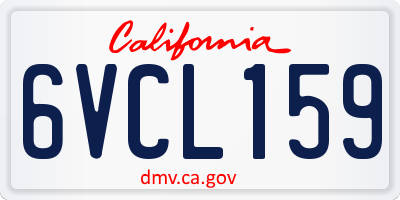 CA license plate 6VCL159