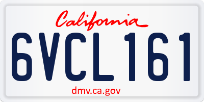 CA license plate 6VCL161