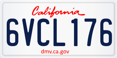 CA license plate 6VCL176