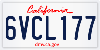 CA license plate 6VCL177