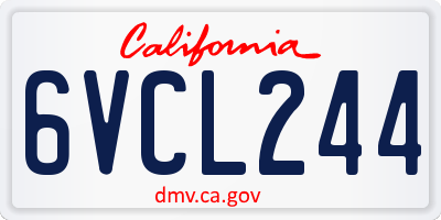 CA license plate 6VCL244