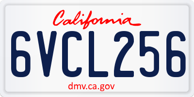 CA license plate 6VCL256