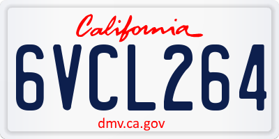 CA license plate 6VCL264