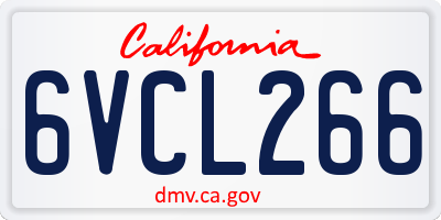 CA license plate 6VCL266