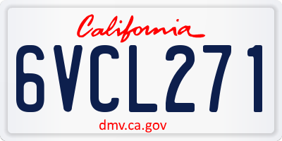 CA license plate 6VCL271