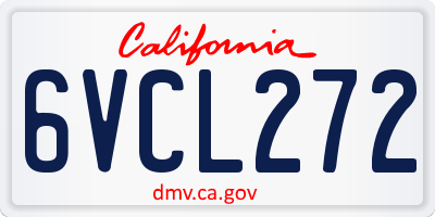CA license plate 6VCL272