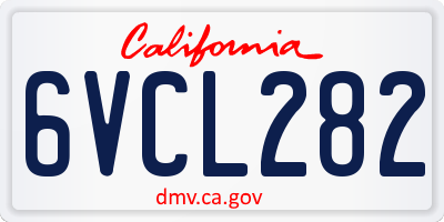 CA license plate 6VCL282