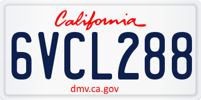 CA license plate 6VCL288