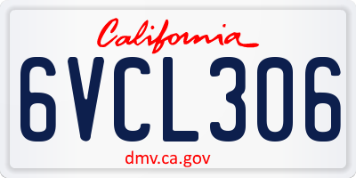 CA license plate 6VCL306