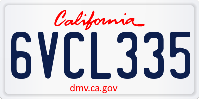CA license plate 6VCL335