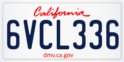 CA license plate 6VCL336