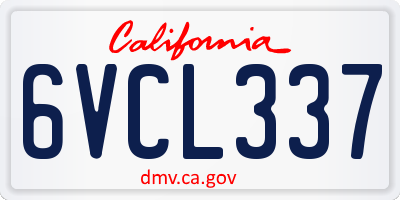 CA license plate 6VCL337
