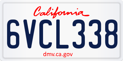 CA license plate 6VCL338