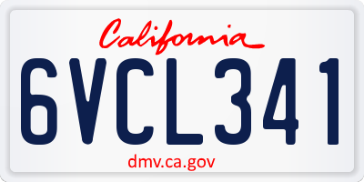 CA license plate 6VCL341