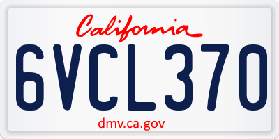 CA license plate 6VCL370