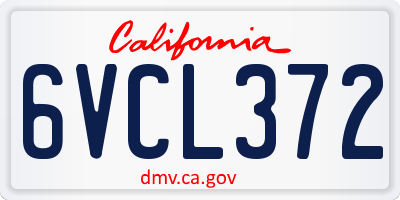 CA license plate 6VCL372