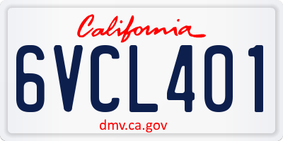 CA license plate 6VCL401