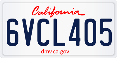 CA license plate 6VCL405
