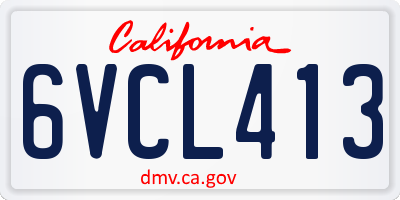CA license plate 6VCL413