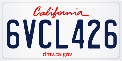CA license plate 6VCL426