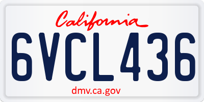CA license plate 6VCL436