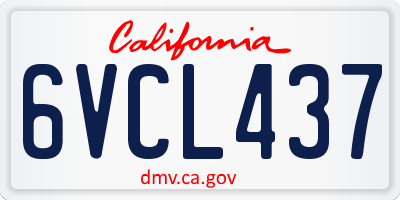CA license plate 6VCL437