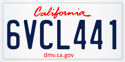 CA license plate 6VCL441