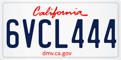 CA license plate 6VCL444