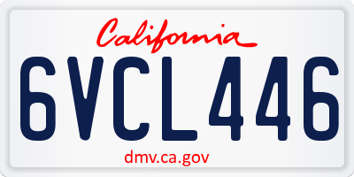 CA license plate 6VCL446